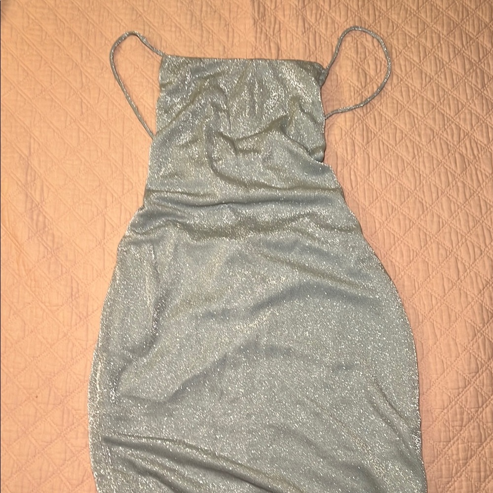 Shimmering Silver Sleeveless Dress